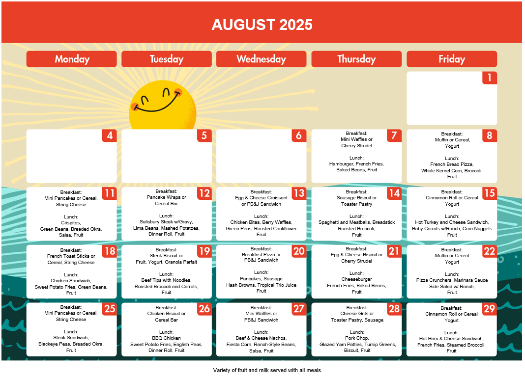 August Menu